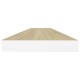 4 db fehér-tölgyszínű mdf lebegő fali polc 120 x 23,5 x 3,8 cm