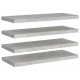 4 db betonszürke mdf lebegő fali polc 80 x 23,5 x 3,8 cm 4 db betonszürke mdf lebegő fali polc 80 x 23,5 x 3,8 cm