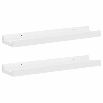 2 db magasfényű fehér fali polc 40 x 9 x 3 cm