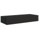 2 db fekete falra szerelhető fiókos polc 60 x 23,5 x 10 cm
