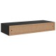 2 db fekete falra szerelhető fiókos polc 60 x 23,5 x 10 cm