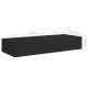 2 db fekete falra szerelhető fiókos polc 60 x 23,5 x 10 cm