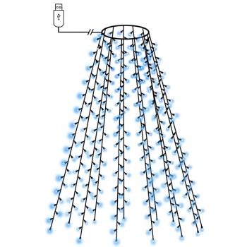 180 led-es kék karácsonyi fényháló 180 cm