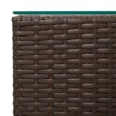 3 db barna polyrattan kisasztal üveg asztallappal