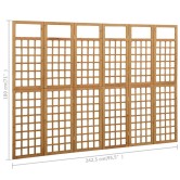 6 paneles tömör fenyőfa térelválasztó/lugasrács 242,5 x 180 cm 6 paneles tömör fenyőfa térelválasztó/lugasrács 242,5 x 180 cm