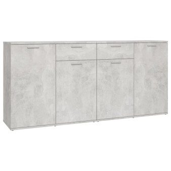 Betonszürke szerelt fa tálalószekrény 160 x 36 x 75 cm