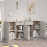 Betonszürke szerelt fa tálalószekrény 160 x 36 x 75 cm Betonszürke szerelt fa tálalószekrény 160 x 36 x 75 cm