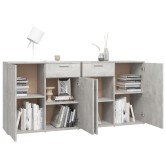 Betonszürke szerelt fa tálalószekrény 160 x 36 x 75 cm Betonszürke szerelt fa tálalószekrény 160 x 36 x 75 cm