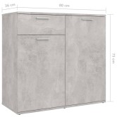 Betonszürke szerelt fa tálalószekrény 160 x 36 x 75 cm Betonszürke szerelt fa tálalószekrény 160 x 36 x 75 cm