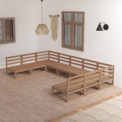 9 részes tömör fenyőfa kerti ülőgarnitúra
