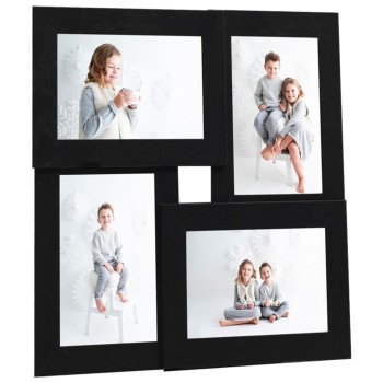 Fekete mdf fényképkeretszett 4 db 10 x 15 cm-es képhez