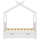 Fehér tömör fenyőfa gyerekágykeret fiókkal 70 x 140 cm