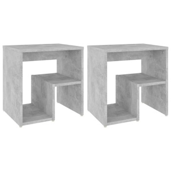 2 db betonszürke szerelt fa éjjeliszekrény 40 x 30 x 40 cm