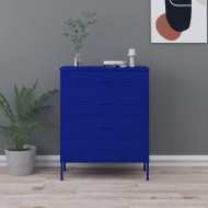 Tengerészkék acél fiókos szekrény 80 x 35 x 101,5 cm