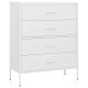 Fehér acél fiókos szekrény 80 x 35 x 101,5 cm Fehér acél fiókos szekrény 80 x 35 x 101,5 cm