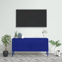 Tengerészkék acél tv-szekrény 105 x 35 x 50 cm