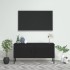 Fekete acél tv-szekrény 105 x 35 x 50 cm