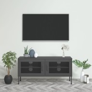 antracitszürke acél tv-szekrény 105 x 35 x 50 cm