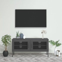 antracitszürke acél tv-szekrény 105 x 35 x 50 cm