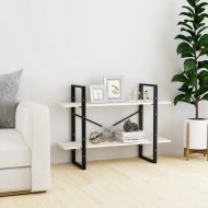 Kétszintes fehér tömör fenyőfa könyvszekrény 100 x 30 x 70 cm