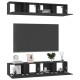 4 db fekete forgácslap tv-szekrény 80 x 30 x 30 cm