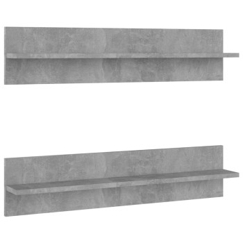 2 db betonszürke forgácslap fali polc 80 x 11,5 x 18 cm