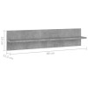 4 db betonszürke forgácslap fali polc 80 x 11,5 x 18 cm