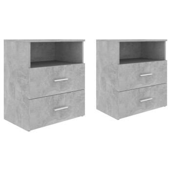 2 db betonszürke éjjeliszekrény 50 x 32 x 60 cm
