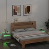 2 db betonszürke éjjeliszekrény led-del 60 x 35 x 40 cm