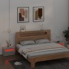 2 db betonszürke éjjeliszekrény led-del 60 x 35 x 40 cm