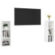 2 db fehér forgácslap tv-szekrény 107 x 35 x 37 cm