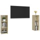 2 db sonoma-tölgyszínű forgácslap tv-szekrény 107 x 35 x 37 cm