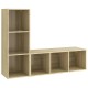 2 db sonoma-tölgyszínű forgácslap tv-szekrény 107 x 35 x 37 cm