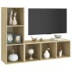 2 db sonoma-tölgyszínű forgácslap tv-szekrény 107 x 35 x 37 cm