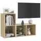2 db sonoma-tölgyszínű forgácslap tv-szekrény 72 x 35 x 36,5 cm