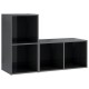 2 db magasfényű szürke forgácslap tv-szekrény 72 x 35 x 36,5 cm