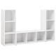 3 db fehér forgácslap tv-szekrény 107 x 35 x 37 cm