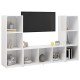 3 db fehér forgácslap tv-szekrény 107 x 35 x 37 cm