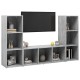 3 db betonszürke forgácslap tv-szekrény 107 x 35 x 37 cm 3 db betonszürke forgácslap tv-szekrény 107 x 35 x 37 cm