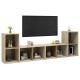 4 db sonoma-tölgyszínű forgácslap tv-szekrény 72 x 35 x 36,5 cm