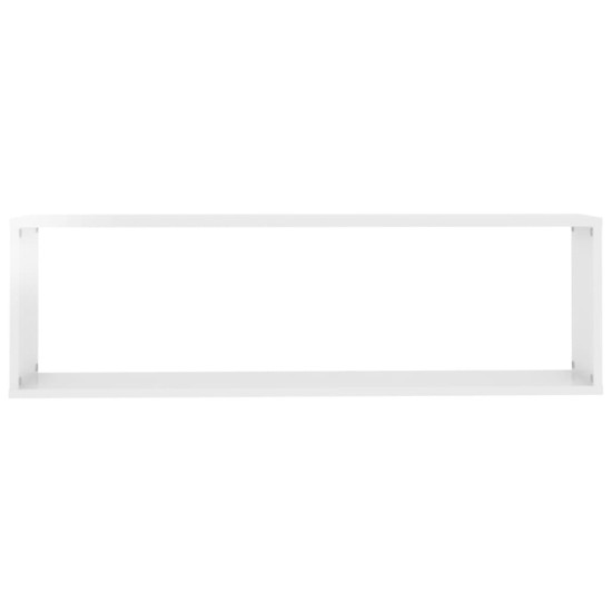 4 db magasfényű fehér forgácslap fali polc 100 x 15 x 30 cm
