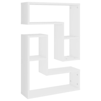 2 db fehér szerelt fa fali polc 50 x 15 x 50 cm