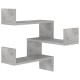 2 db betonszürke forgácslap fali sarokpolc 40 x 40 x 50 cm