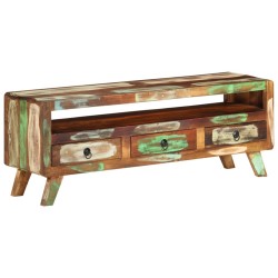 Többszínű tömör újrahasznosított fa tv-szekrény 110x30x40 cm