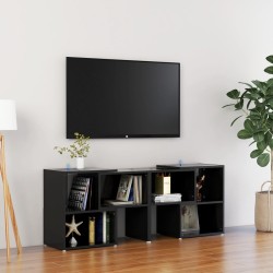 Magasfényű fekete forgácslap tv-szekrény 104 x 30 x 52 cm Magasfényű fekete forgácslap tv-szekrény 104 x 30 x 52 cm