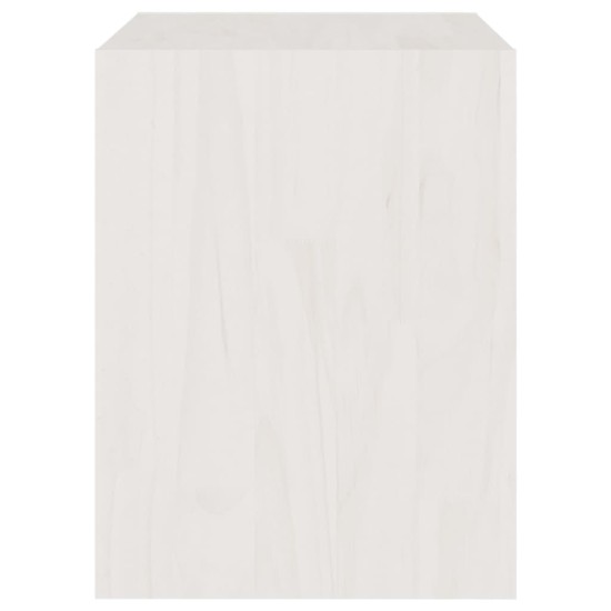 2 darab fehér tömör fenyőfa éjjeliszekrény 40 x 30,5 x 40 cm