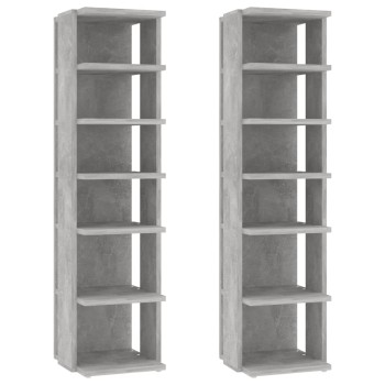 2 db betonszürke cipősszekrény 27,5 x 27 x 102 cm