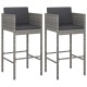 2 db szürke polyrattan bárszék párnával 2 db szürke polyrattan bárszék párnával