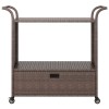 Barna polyrattan bárkocsi fiókkal 100 x 45 x 97 cm