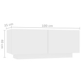 Fehér forgácslap éjjeliszekrény 100 x 35 x 40 cm Fehér forgácslap éjjeliszekrény 100 x 35 x 40 cm